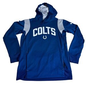 Nike NFL Indianapolis Colts Therma-FIT Hoodie Mens Small Blue Pullover S